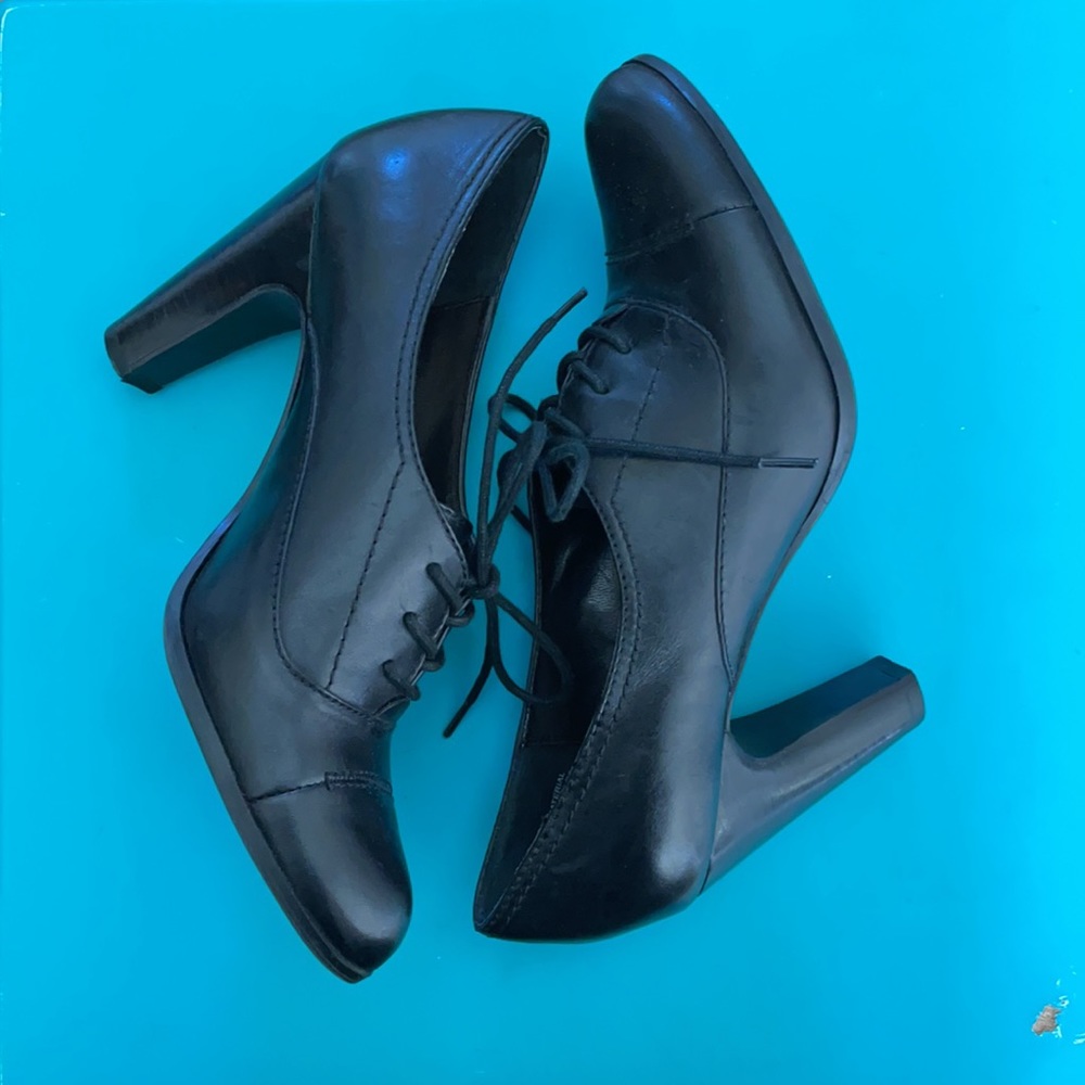 Worthington Black Lace-up Heels, Size 7